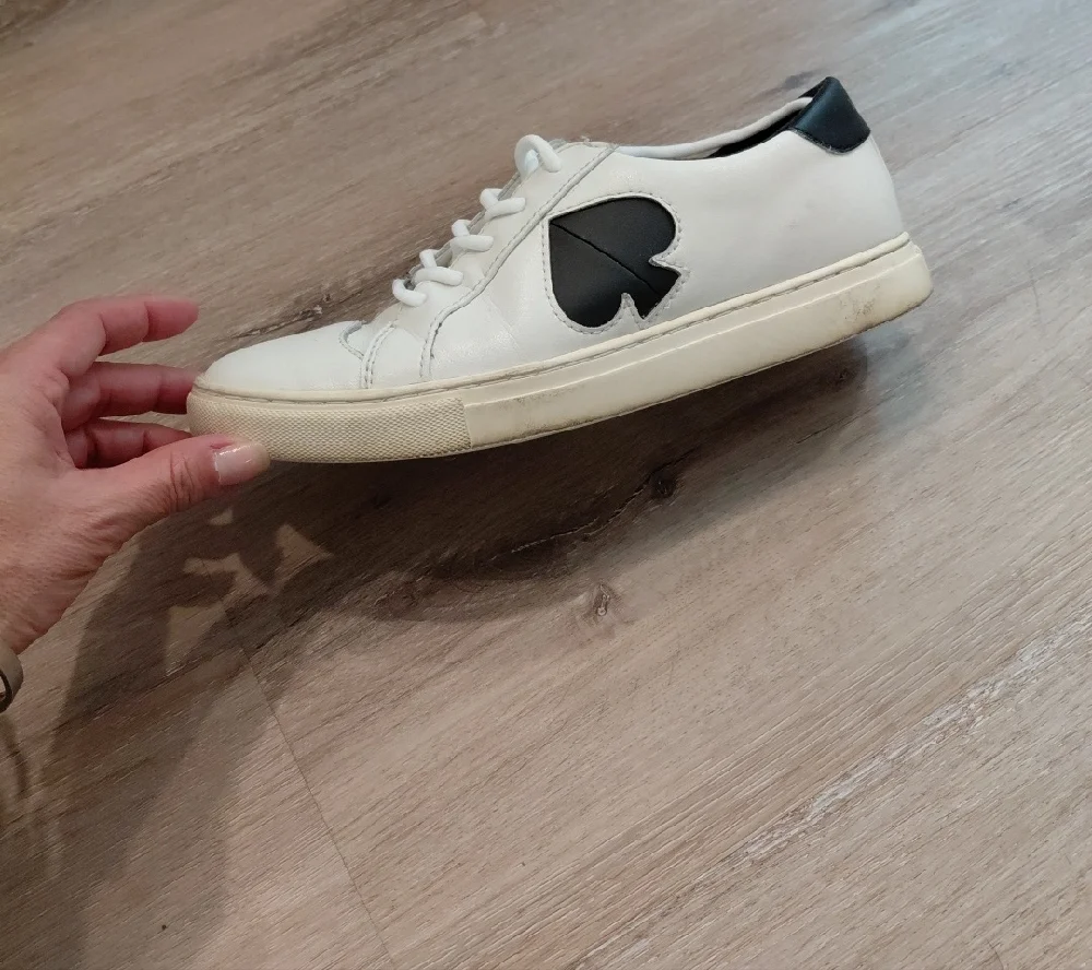 kate spade White and Black Leather Women Sneakers - Picture 2 of 7